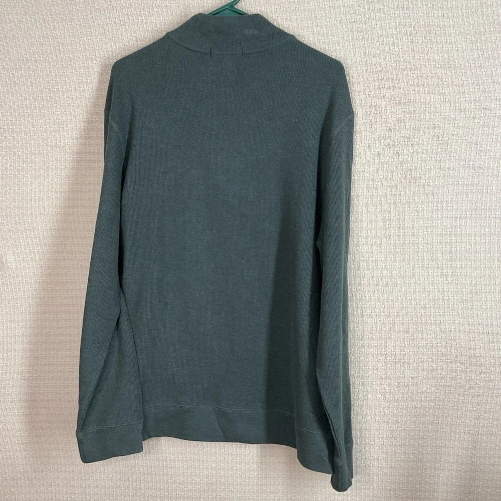 BANANA‎ REPUBLIC Men's Sweater Sz L Forest Green Cotton Blend 1/4 Zip Turtleneck